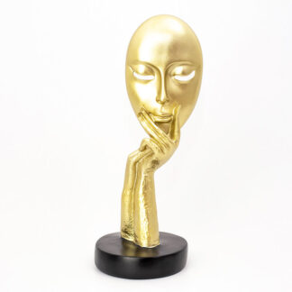 Statuetă decorativă masca culoare auriu cu negru