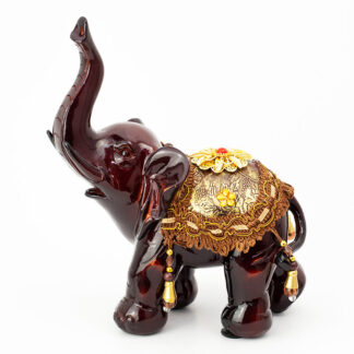 Statuetă decorativă elefant culoare maro cu auriu