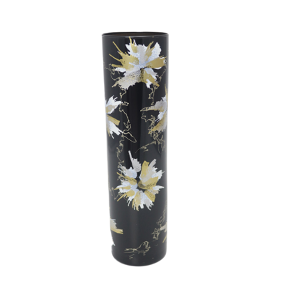 Vază sticlă cu decor floral (30cm)