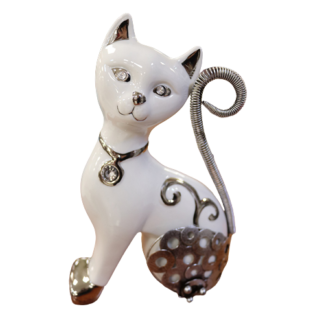 Statuetă decorativă pisică din porțelan