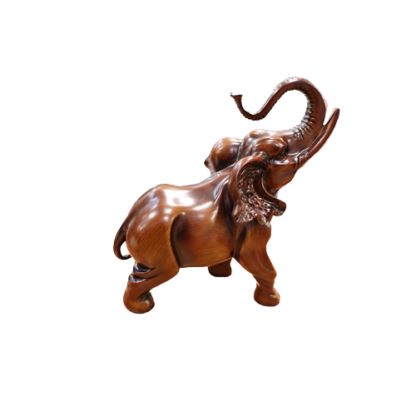 Statuetă decorativă elefant maro din rășină